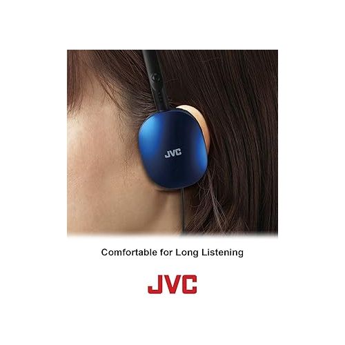  JVC White Flat and Foldable Colorful Flats On Ear Headphone with 3.94 foot Gold Plated Phone Slim Plug HAS160W