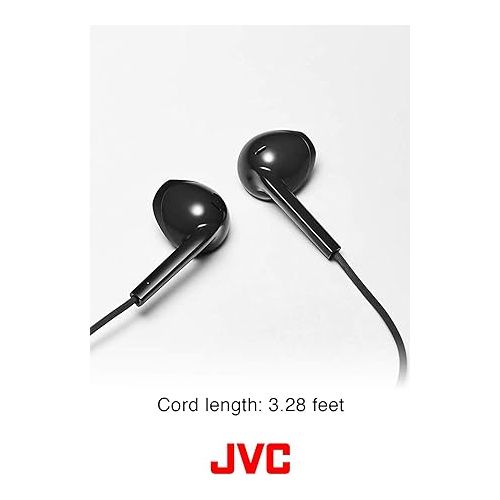  JVC HAF17MB Earbud Headphones with Mic and Remote - Black, Earbuds