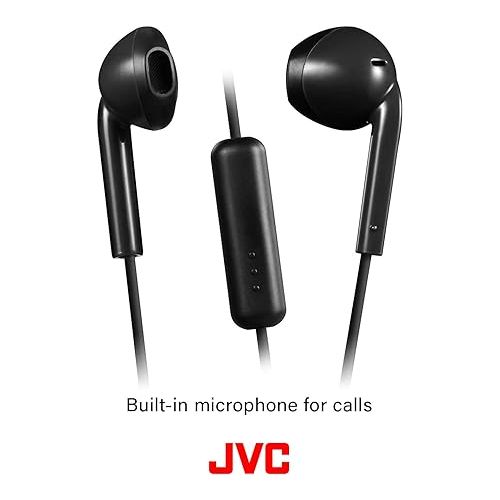 JVC HAF17MB Earbud Headphones with Mic and Remote - Black, Earbuds