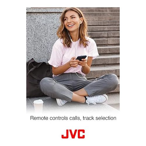  JVC HAF17MB Earbud Headphones with Mic and Remote - Black, Earbuds