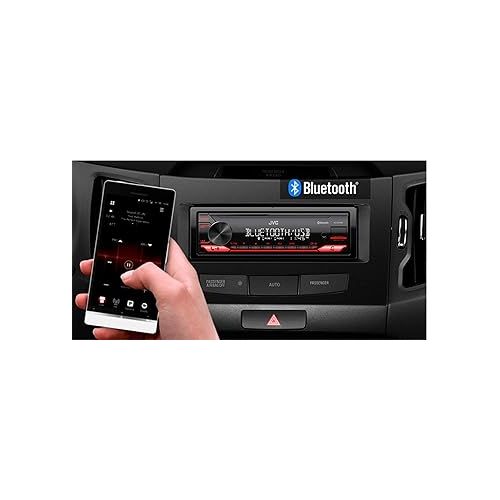  JVC KD-X270BT Bluetooth Car Stereo w/USB Port - AM/FM Radio, MP3 Player, High Contrast LCD, 50 Watts, Detachable Face Plate - Single DIN - 13-Band EQ