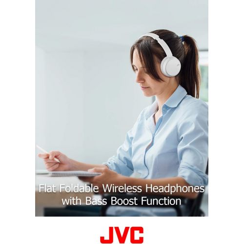  JVC Deep Bass Wireless Headphones, Bluetooth 4.1, Bass Boost Function, Voice Assistant Compatible, 17 Hour Battery Life - HAS35BTW(White)