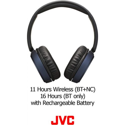  JVC Noise Cancelling Wireless Headpones, Bluetooth 4.1, Bass Boost Function, Voice Assistant Compatible - HAS65BNB(Black)