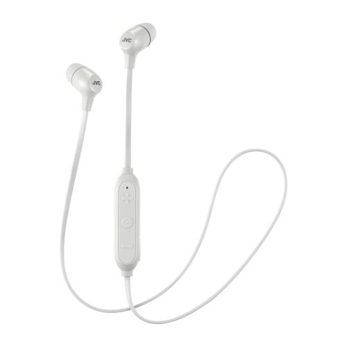  JVC Marshmallow Wireless Earbuds, Bluetooth Connectivity, Memory Foam Ear Pieces for Secure Fit - HAFX29BTW (White)