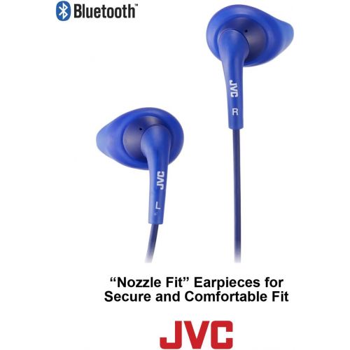  JVC Wireless Sweatproof Gumy Sport Bluetooth Wireless Earbud Nozzle, Blue (HAEN10BTA)