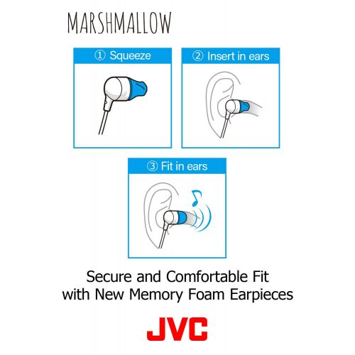  JVC Marshmallow Wireless Earbuds, Bluetooth Connectivity, Memory Foam Ear Pieces for Secure Fit - HAFX29BTG (Green)