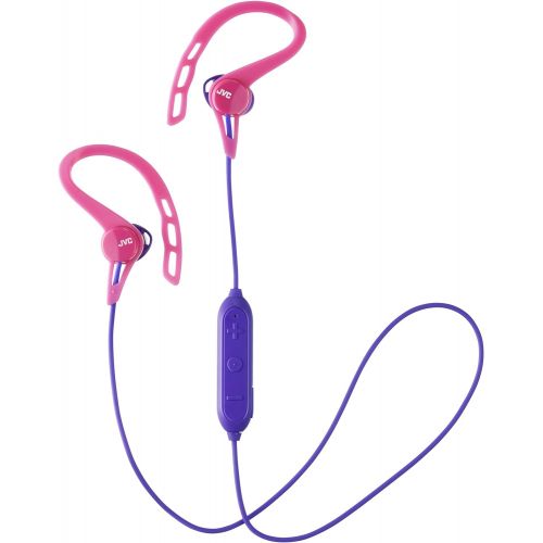  JVC Wireless Sports Ear Clip Headphones, Bluetooth Connectivity, Sweat Proof IPX2, Pivot Motion Fit - HAEC20BTP (Pink)