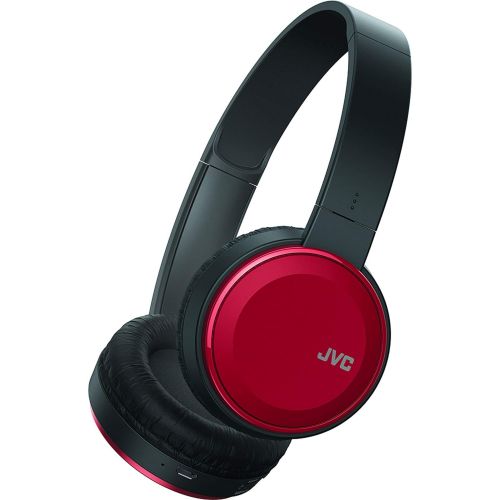  JVC Wireless Lightweight Flat Foldable On Ear Bluetooth Wireless Headband with Mic, Red (HAS190BTR)