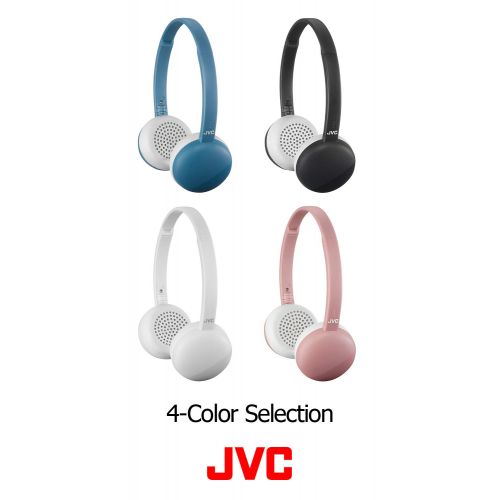  JVC Flats Wireless On Ear Headphones, Light Weight, 11 Hours Long Battery Life - HAS20BTA (Blue)