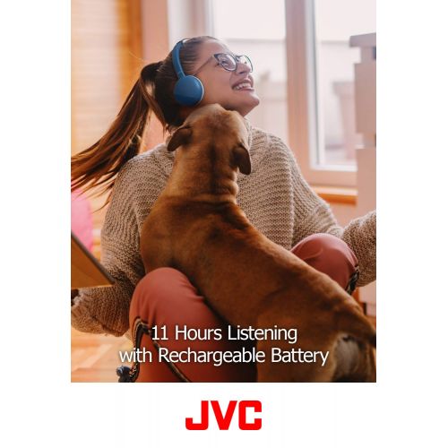  JVC Flats Wireless On Ear Headphones, Light Weight, 11 Hours Long Battery Life - HAS20BTA (Blue)