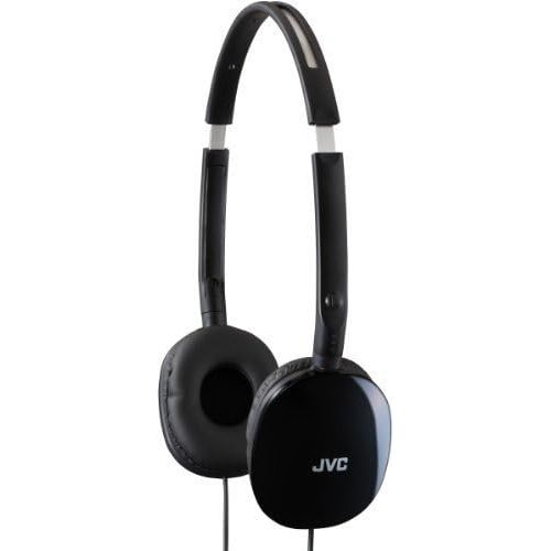  [아마존베스트]JVC Black Flat and Foldable Colorful Flats On Ear Headphone with 3.94 foot Gold Plated Phone Slim Plug HAS160B