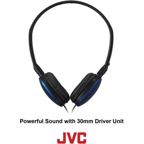  [아마존베스트]JVC Black Flat and Foldable Colorful Flats On Ear Headphone with 3.94 foot Gold Plated Phone Slim Plug HAS160B