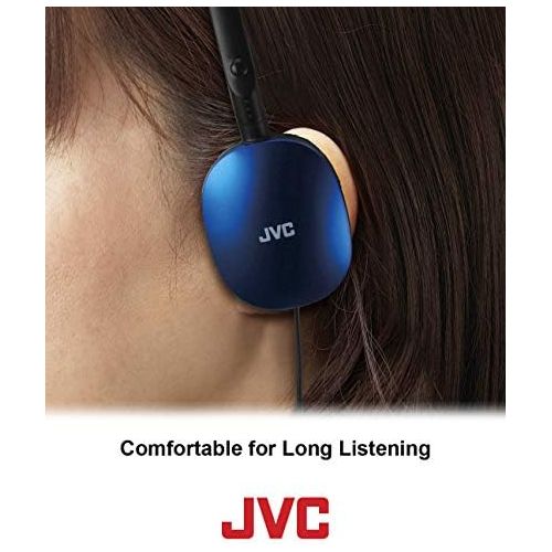  [아마존베스트]JVC Blue Flat and Foldable Colorful Flats On Ear Headphone with 3.94 foot Gold Plated Phone Slim Plug HAS160A