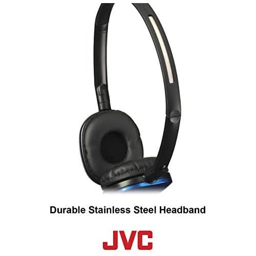  [아마존베스트]JVC Blue Flat and Foldable Colorful Flats On Ear Headphone with 3.94 foot Gold Plated Phone Slim Plug HAS160A