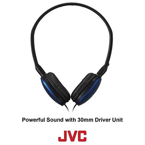  [아마존베스트]JVC Violet Flat and Foldable Colorful Flats On Ear Headphone with 3.94 foot Gold Plated Phone Slim Plug HAS160V