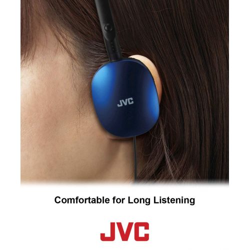  JVC Black Flat and Foldable Colorful Flats On Ear Headphone with 3.94 foot Gold Plated Phone Slim Plug HAS160B