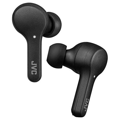  JVC Gumy Truly Wireless Earbuds Headphones, Bluetooth 5.0, Water Resistance(IPX4), Long Battery Life (up to 15 Hours) - HAA7TB (Black)