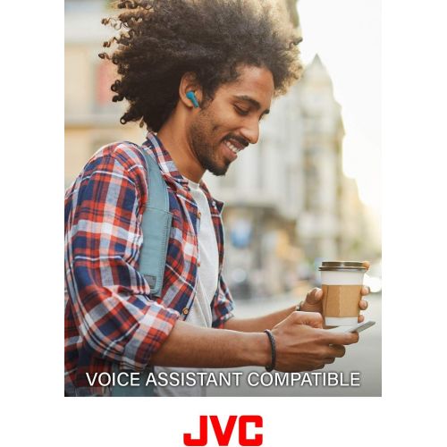  JVC Gumy Truly Wireless Earbuds Headphones, Bluetooth 5.0, Water Resistance(IPX4), Long Battery Life (up to 15 Hours) - HAA7TB (Black)