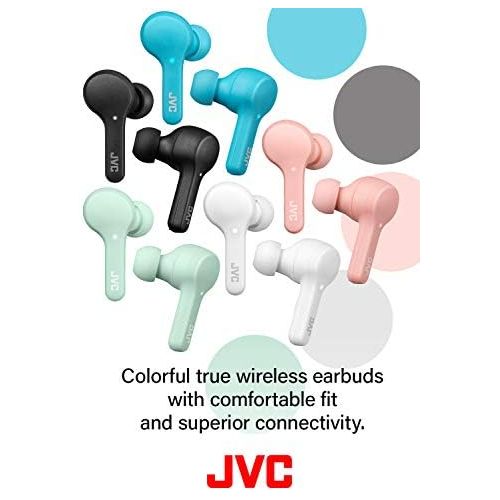  JVC Gumy Truly Wireless Earbuds Headphones, Bluetooth 5.0, Water Resistance(IPX4), Long Battery Life (up to 15 Hours) - HAA7TZ (Mint)