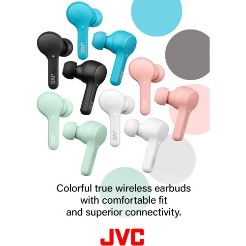  JVC Gumy Truly Wireless Earbuds Headphones, Bluetooth 5.0, Water Resistance(IPX4), Long Battery Life (up to 15 Hours) - HAA7TZ (Mint)