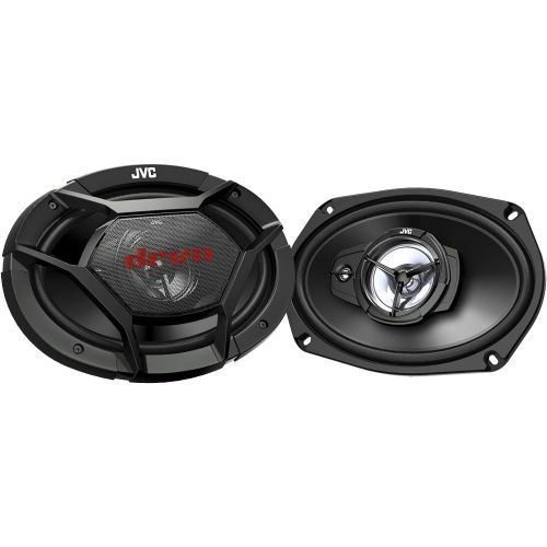  Car Speaker Package Of 2x JVC CS-DR6930 6x9 500 Watt 3Way Vehicle Stereo Coaxial Speakers Bundle Combo With 2x CS-DR620 6.5 300W 2-Way Audio Speakers, Enrock 50 Foot 16 Guage Speak