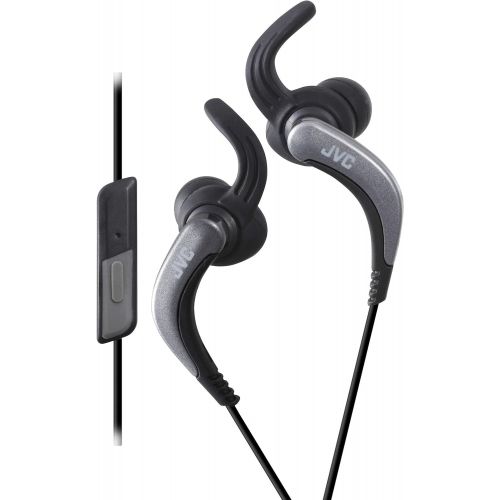  JVC HAETR40B Extreme Fitness Headphones, Black/Silver