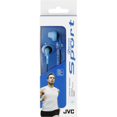  JVC HAEN10 Gumy Sport Binaural Ear Bud Headphones - Blue