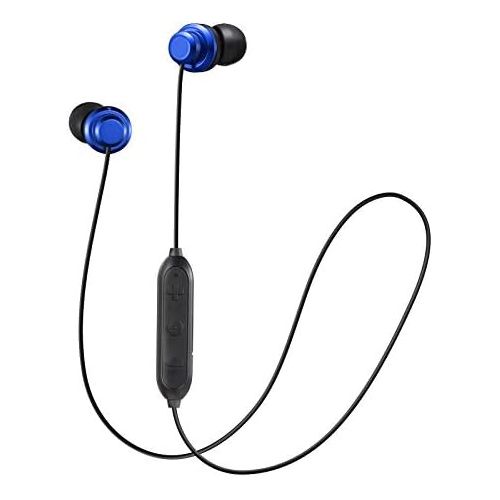  JVC Wireless Earbud Headphones, Sweat Proof, 5 Hours Long Battery Life, Secure and Comfort Fit with 3 Button Remote - HAFY8BTA (Blue)