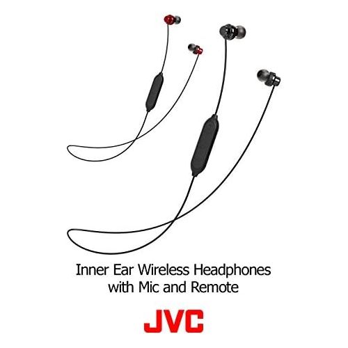  JVC Wireless Earbud Headphones, Sweat Proof, 5 Hours Long Battery Life, Secure and Comfort Fit with 3 Button Remote - HAFY8BTA (Blue)