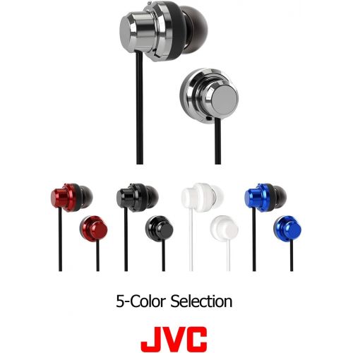  JVC Wireless Earbud Headphones, Sweat Proof, 5 Hours Long Battery Life, Secure and Comfort Fit with 3 Button Remote - HAFY8BTA (Blue)