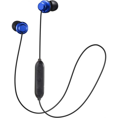  JVC Wireless Earbud Headphones, Sweat Proof, 5 Hours Long Battery Life, Secure and Comfort Fit with 3 Button Remote - HAFY8BTA (Blue)