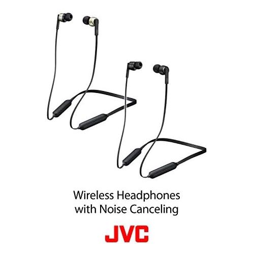  JVC Noise Cancelling Wireless Earbuds, Rain Proof IPX4, Voice Assistant Compatible - HAFX65BNB(Black)