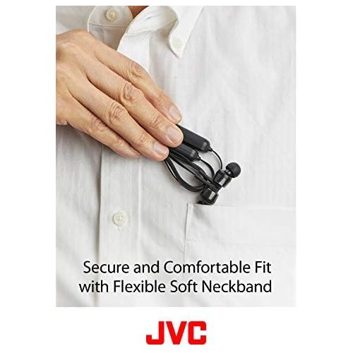  JVC Noise Cancelling Wireless Earbuds, Rain Proof IPX4, Voice Assistant Compatible - HAFX65BNB(Black)