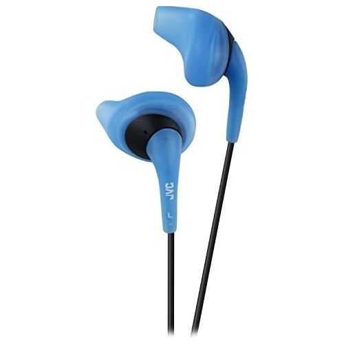  JVC Blue and Black Nozzel Secure Comfort Fit Sweat Proof Gumy Sport Earbuds with long colored cord HA-EN10A
