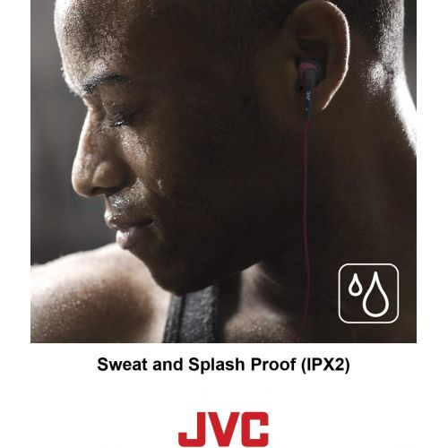  JVC Blue and Black Nozzel Secure Comfort Fit Sweat Proof Gumy Sport Earbuds with long colored cord HA-EN10A