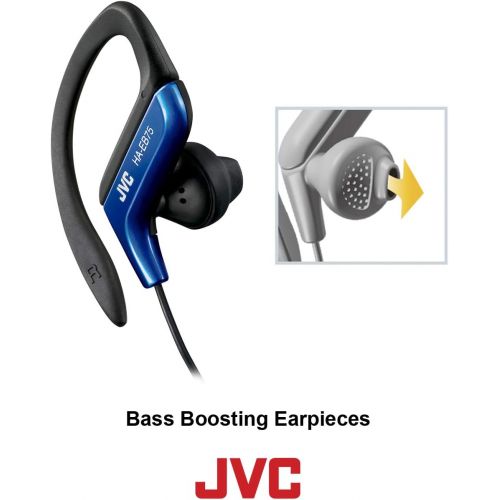  Clip Style Headphone Black Lightweight and Comfortable Ear Clip. Splash Proof Water resistant Powerful Sound with Bass Boost JVC HAEB75B