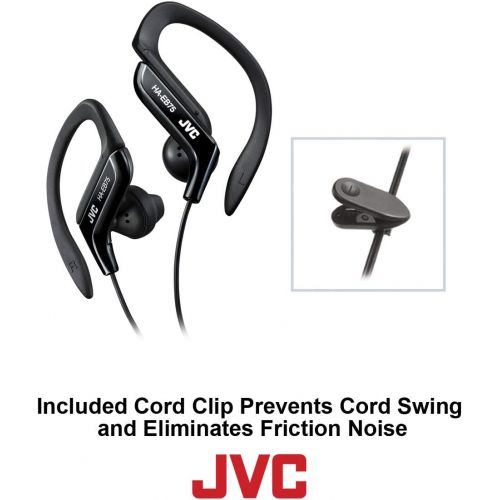  Clip Style Headphone Black Lightweight and Comfortable Ear Clip. Splash Proof Water resistant Powerful Sound with Bass Boost JVC HAEB75B
