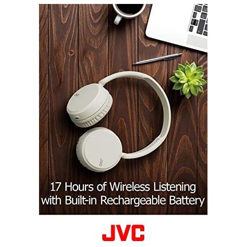  JVC Deep Bass Wireless Headphones, Bluetooth 4.1, Bass Boost Function, Voice Assistant Compatible, 17 Hour Battery Life - HAS35BTB(Black)