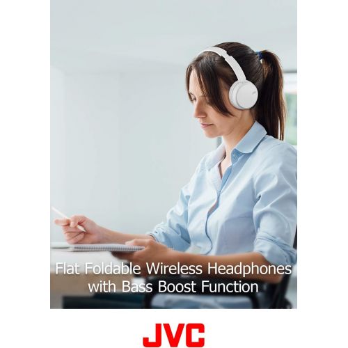  JVC Deep Bass Wireless Headphones, Bluetooth 4.1, Bass Boost Function, Voice Assistant Compatible, 17 Hour Battery Life - HAS35BTB(Black)