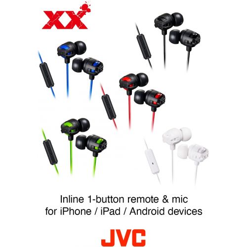  JVC Xtreme Xplosives Series Headphone with remote and Mic Red (HAFX103R) (HAFX103MR)