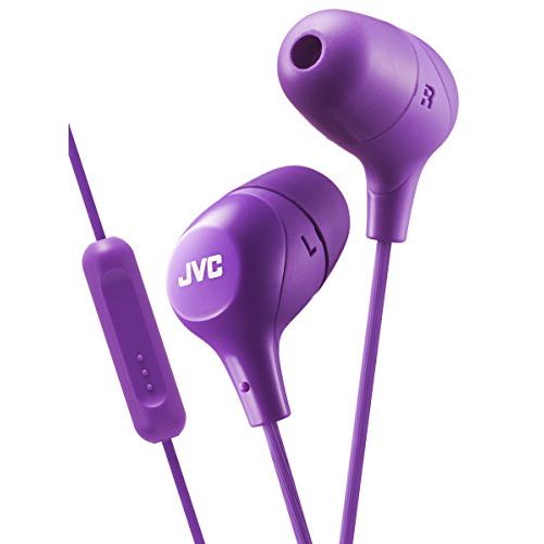  JVC HA-FX38M in-Ear Headphones with 1-Button Remote Control and Microphone - Violet (Violet)