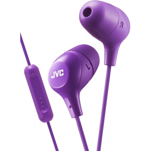  JVC HA-FX38M in-Ear Headphones with 1-Button Remote Control and Microphone - Violet (Violet)