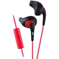 JVC Black and Red Nozzel Secure Comfort Fit Sweat Proof Gumy Sport Earbuds with long colored cord HA-ENR15B