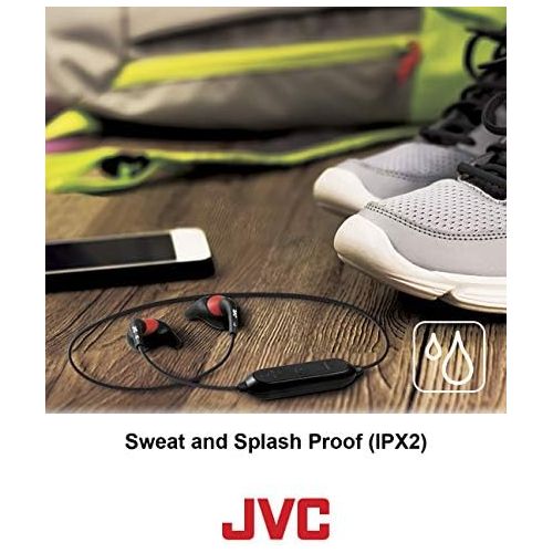  JVC Wireless Sweatproof Gumy Sport Bluetooth Wireless Earbud Nozzle, Black (HAEN10BTB)