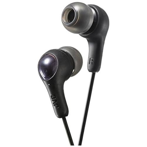  JVC Gumy in Ear Earbud Headphones, Powerful Sound, Comfortable and Secure Fit, Silicone Ear Pieces S/M/L - HAFX7B (Black)