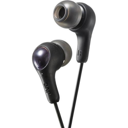  JVC Gumy in Ear Earbud Headphones, Powerful Sound, Comfortable and Secure Fit, Silicone Ear Pieces S/M/L - HAFX7B (Black)