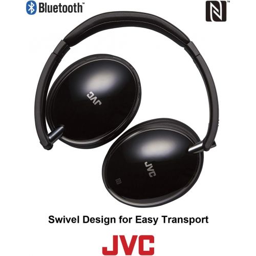  JVC Wireless Noise Canceling Over Ear Headphones, Bluetooth, Instant paring with NFC Technology - HAS90BNB, Black, One Size