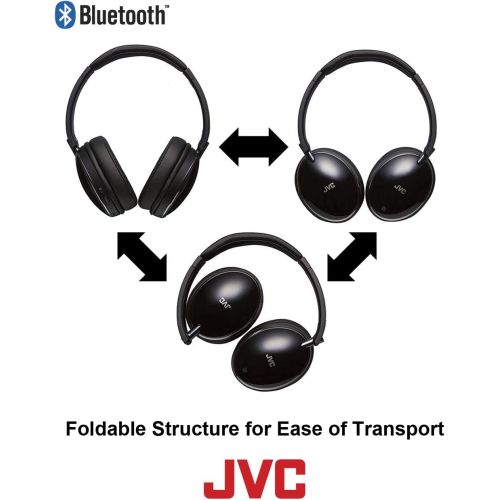  JVC Wireless Noise Canceling Over Ear Headphones, Bluetooth, Instant paring with NFC Technology - HAS90BNB, Black, One Size