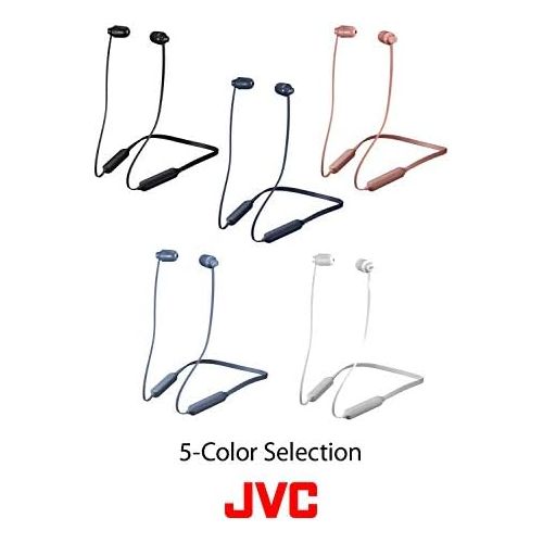  JVC Marshmallow Wireless, Earbud Headphones, Water Resistance(IPX4), 8 Hours Long Battery Life, Secure and Comfort Fit with Flexible Soft Neck Band and Memory Form Earpieces - HAFX