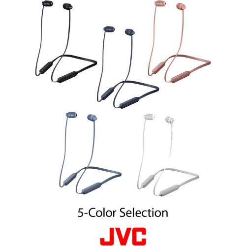  JVC Marshmallow Wireless, Earbud Headphones, Water Resistance(IPX4), 8 Hours Long Battery Life, Secure and Comfort Fit with Flexible Soft Neck Band and Memory Form Earpieces - HAFX